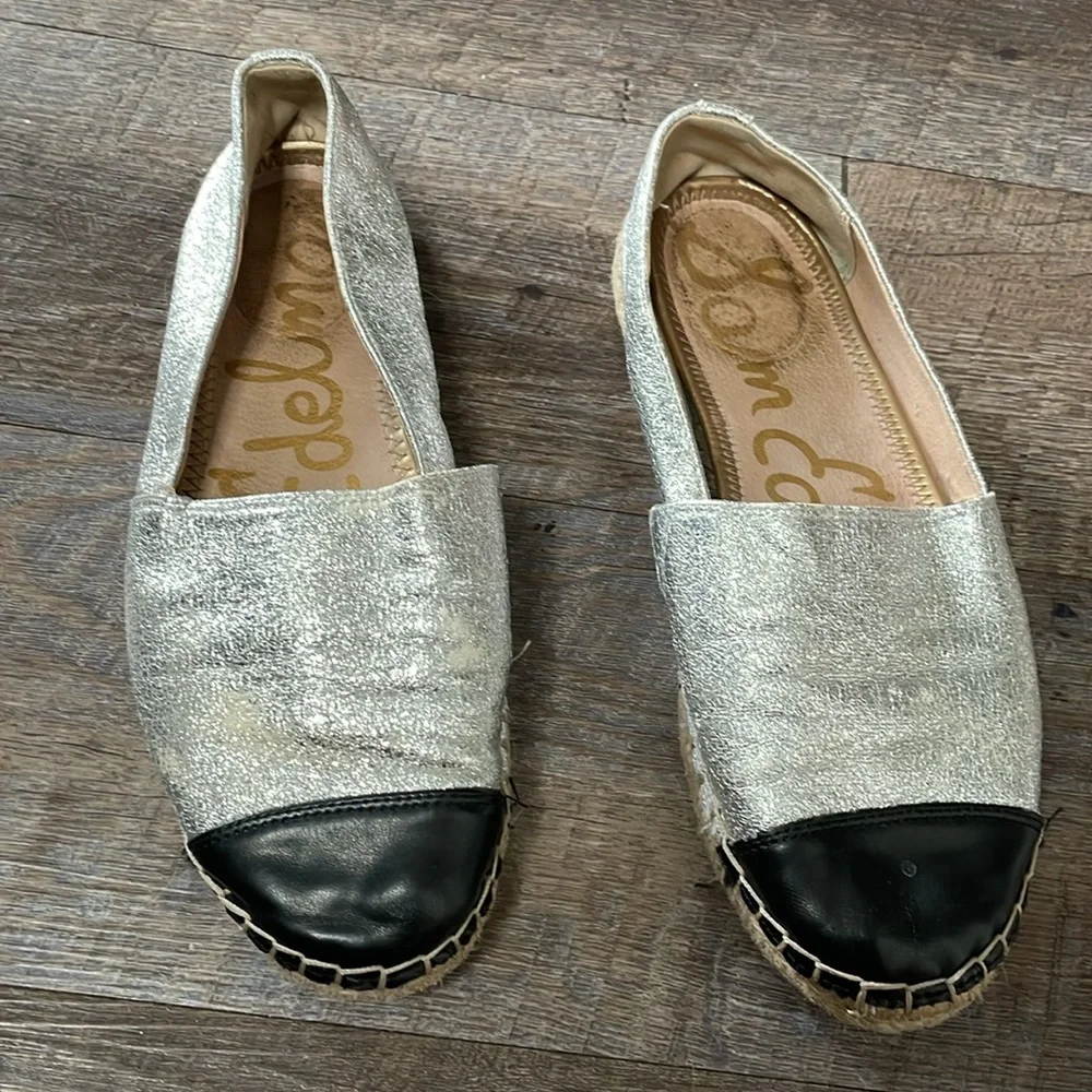 Sam Edelman Silver and Black Espadrilles